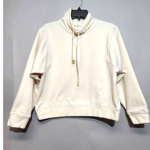 Madewell Women's Ivory MWL Ribbed Funnelneck Sweatshirt